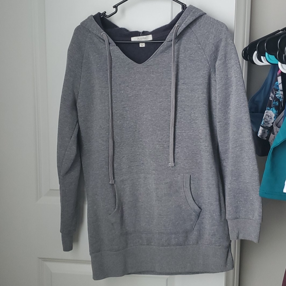 Gray Hoodie with Kangaroo Pocket